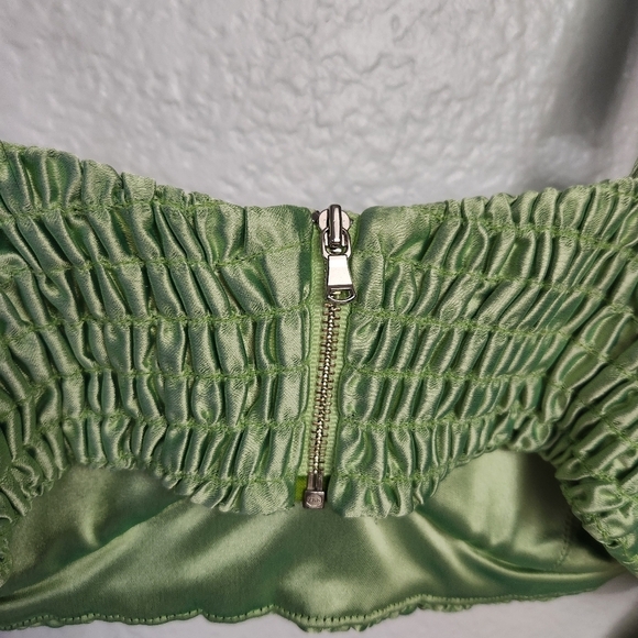 ALIÉTTE Green Silky Bralette Top Size 4 - Picture 6 of 16